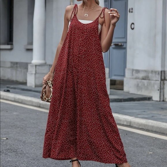 Boho black polka dot knot cami jumpsuit - Picture 4 of 16